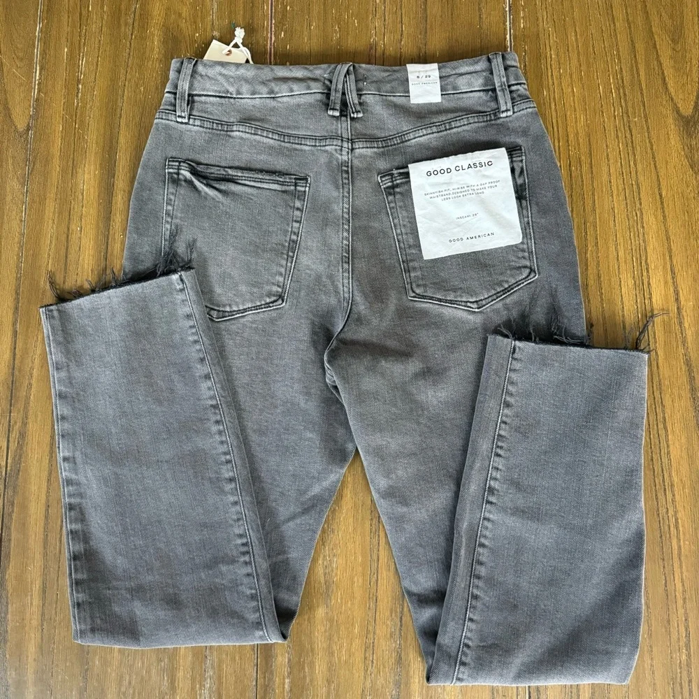 Good American Good Classic high rise black slim jeans